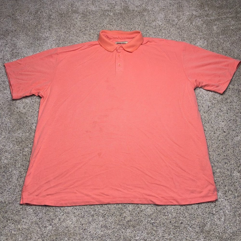 Jamaica Jaxx Polo Shirt Adult 2XL XXL Salmon Pink Short Sleeves Modal Casual Men